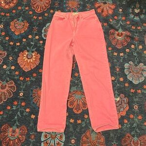 NWOT Madewell Bubblegum Pink Straight Wide Leg Jeans Size 26 EU, Size 4 US